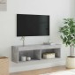 vidaXL Έπιπλο Τηλεόρασης με LED Γκρι Σκυροδέματος 100x30x30 εκ.