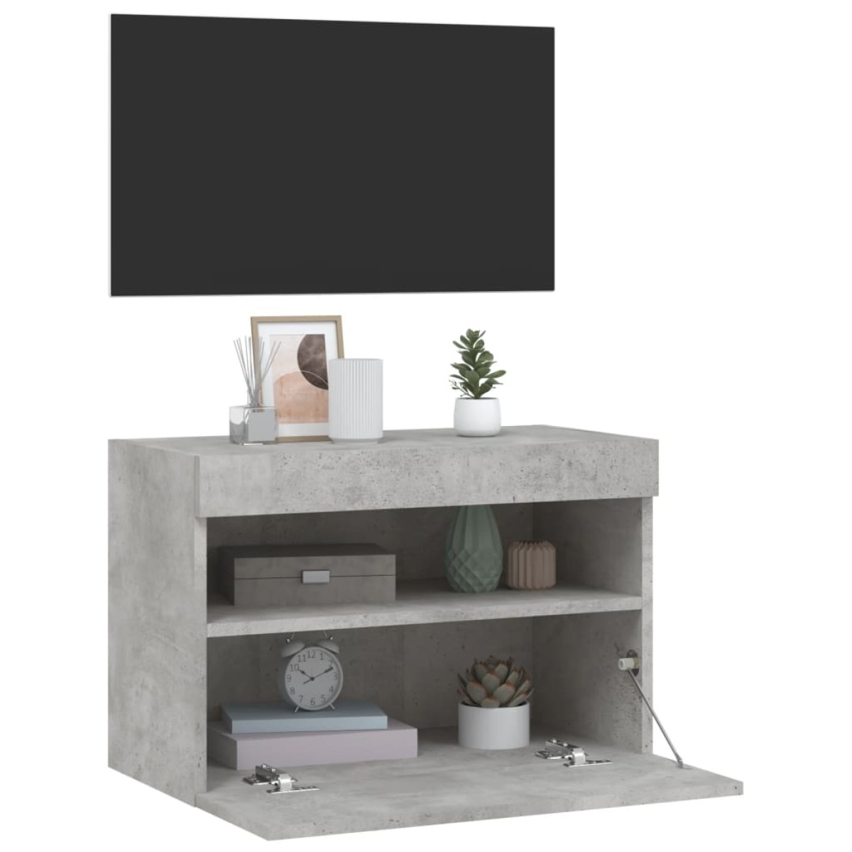 vidaXL Έπιπλο Τηλεόρασης με LED Γκρι Σκυροδέματος 60x30x40 εκ.