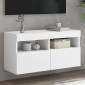 vidaXL Έπιπλο Τοίχου Τηλεόρασης με LED Λευκό 80x30x40 εκ.