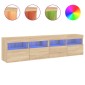 vidaXL Έπιπλα Τοίχου Τηλ. με LED 2 Τεμ. Sonoma Δρυς 80x30x40 εκ.
