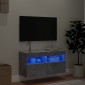 vidaXL Έπιπλο Τηλεόρασης με LED Γκρι Σκυροδέματος 80x30x40 εκ.