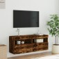 vidaXL Έπιπλο Τοίχου Τηλεόρασης με LED Καπνιστή Δρυς 100x30x40 εκ.