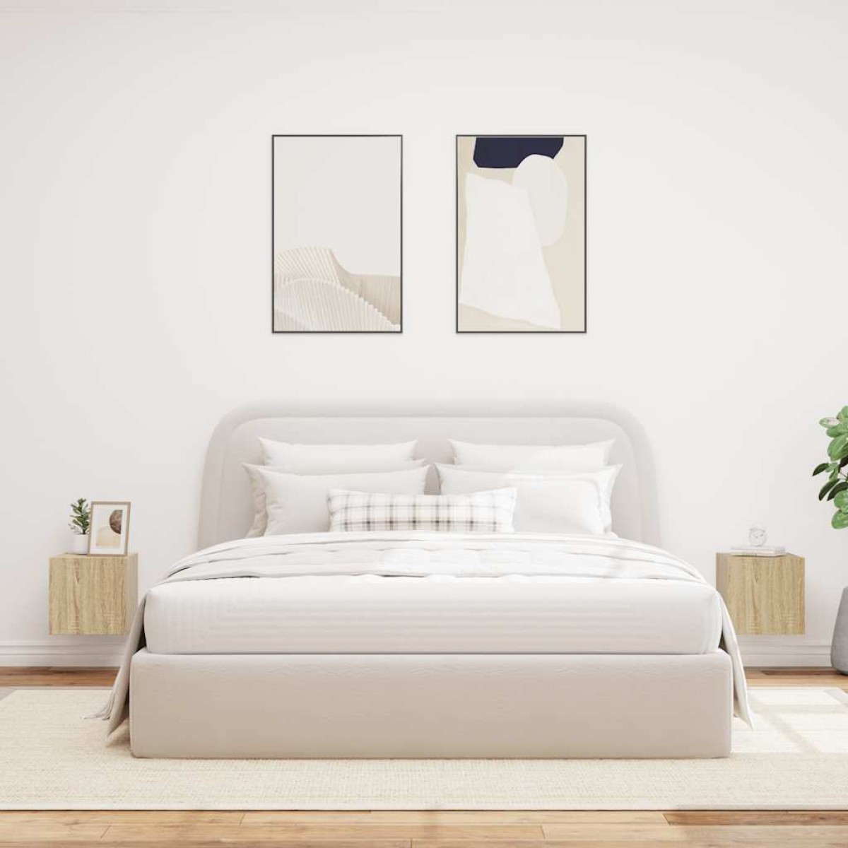 vidaXL Έπιπλα Τοίχου Τηλ. με LED 2 Τεμ. Sonoma Δρυς 30,5x35x30 εκ.