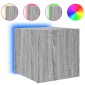 vidaXL Έπιπλα Τοίχου Τηλ. με LED 2 Τεμ. Γκρι Sonoma 30,5x35x30 εκ.