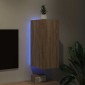 vidaXL Έπιπλο Τοίχου Τηλεόρασης με LED Sonoma Δρυς 30,5x35x70 εκ.