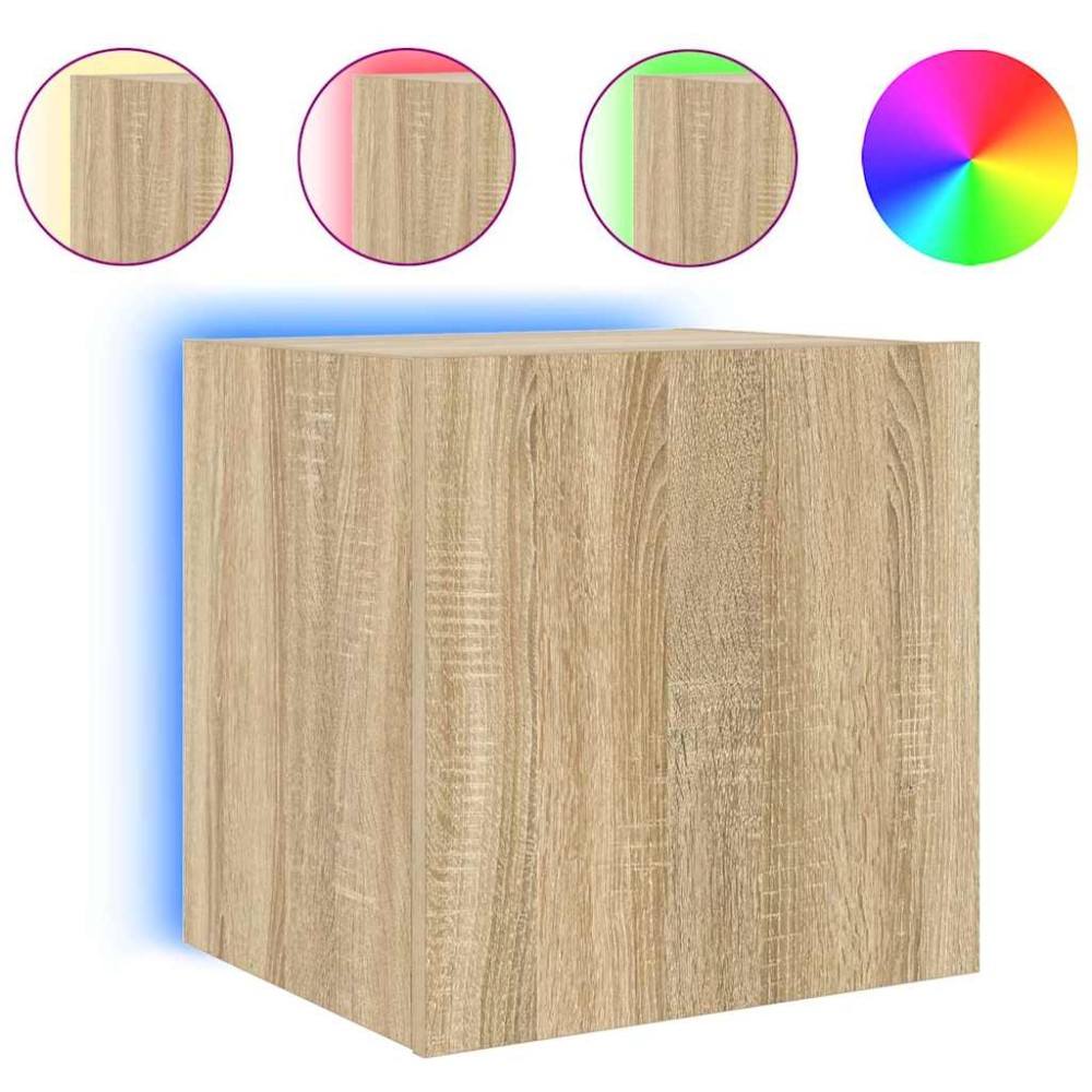 vidaXL Έπιπλο Τοίχου Τηλεόρασης με LED Sonoma Δρυς 40,5x35x40 εκ.
