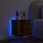 vidaXL Έπιπλα Τοίχου Τηλεόρασης LED 2 Τεμ. Καπνιστή Δρυς 40,5x35x40εκ.