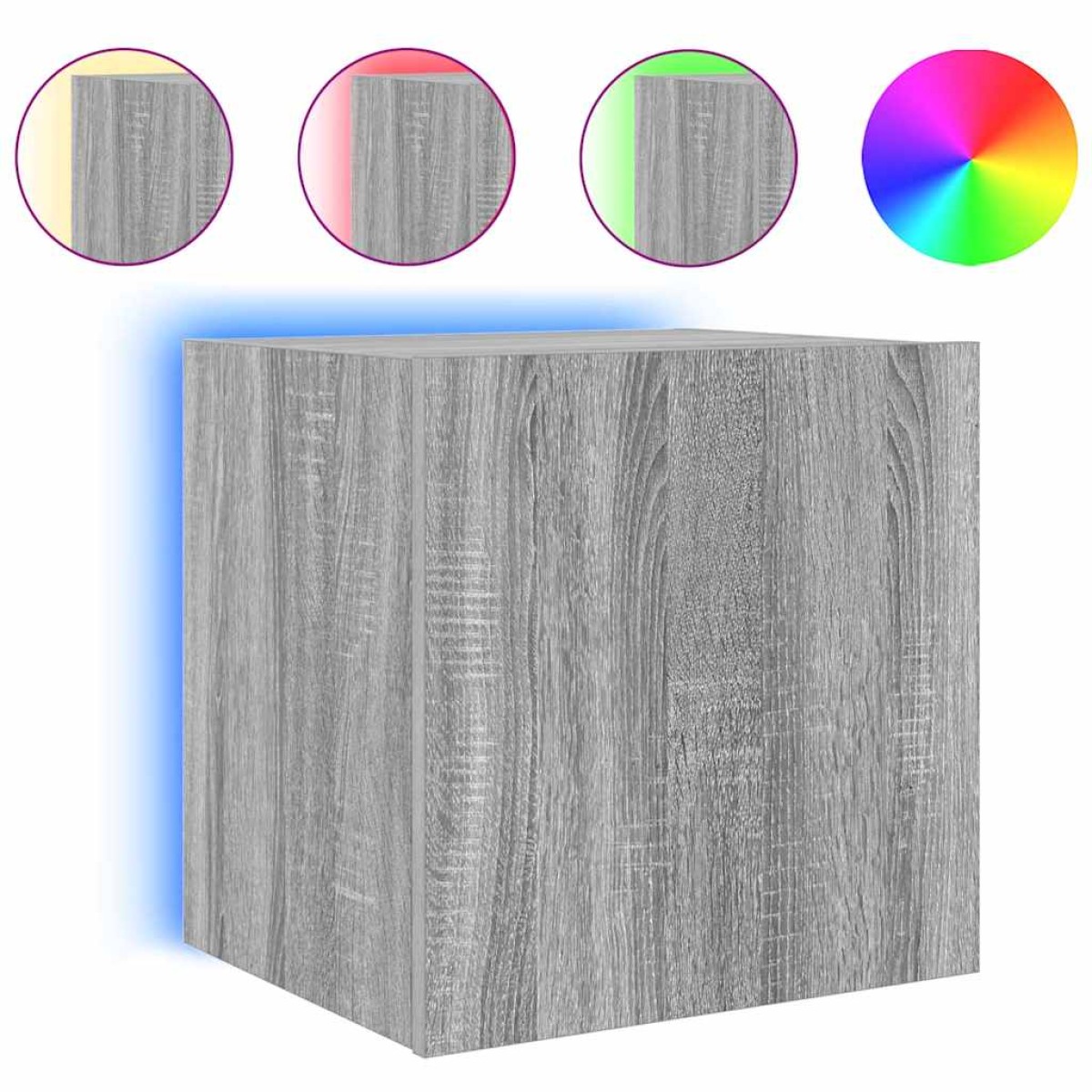 vidaXL Έπιπλο Τοίχου Τηλεόρασης με LED Γκρι Sonoma 40,5x35x40 εκ.