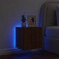 vidaXL Έπιπλο Τοίχου Τηλεόρασης με LED Καφέ Δρυς 40,5x35x40 εκ.