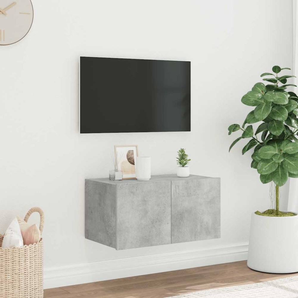 vidaXL Έπιπλο Τηλεόρασης με LED Γκρι Σκυροδέματος 60x35x31 εκ.