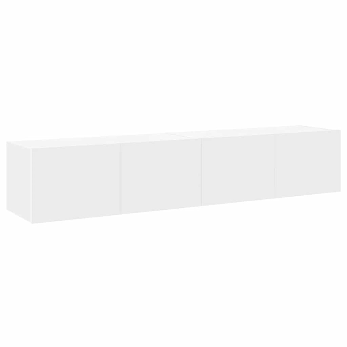 vidaXL Έπιπλα Τοίχου Τηλεόρασης με LED 2 Τεμ. Λευκά 80x35x31 εκ.