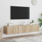vidaXL Έπιπλα Τοίχου Τηλ. με LED 2 Τεμ. Sonoma Δρυς 80x35x31 εκ.