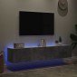 vidaXL Έπιπλα Τηλεόρασης με LED 2 Τεμ Γκρι Σκυροδέματος 80x35x31 εκ.