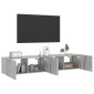 vidaXL Έπιπλα Τοίχου Τηλ. με LED 2 Τεμ. Γκρι Sonoma 80x35x31 εκ.