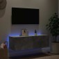 vidaXL Έπιπλο Τηλεόρασης με LED Γκρι Σκυροδέματος 100x35x31 εκ.