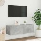 vidaXL Έπιπλο Τηλεόρασης με LED Γκρι Σκυροδέματος 100x35x31 εκ.