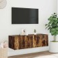 vidaXL Έπιπλο Τοίχου Τηλεόρασης με LED Καπνιστή Δρυς 100x35x31 εκ.