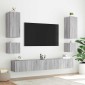 vidaXL Έπιπλο Τοίχου Τηλεόρασης με LED Γκρι Sonoma 100x35x31 εκ.