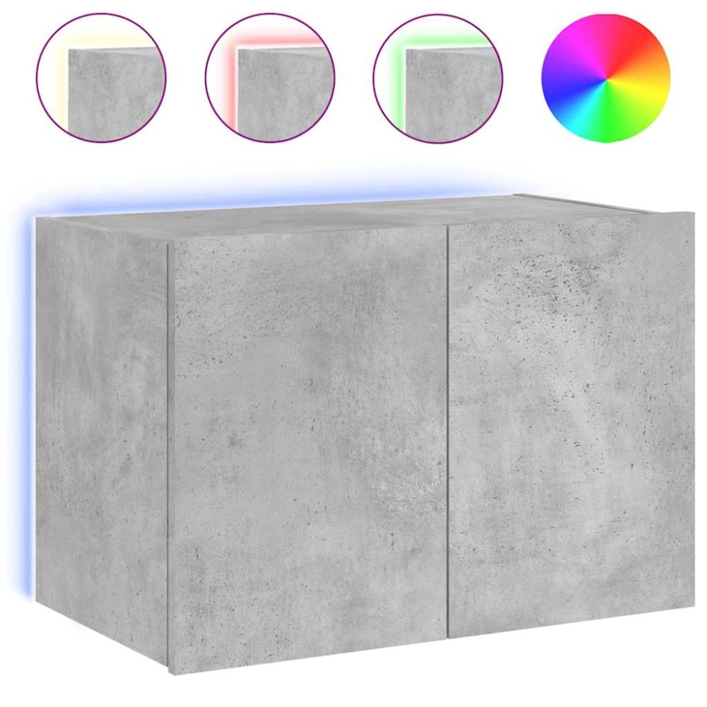 vidaXL Έπιπλο Τηλεόρασης με LED Γκρι Σκυροδέματος 60x35x41 εκ.