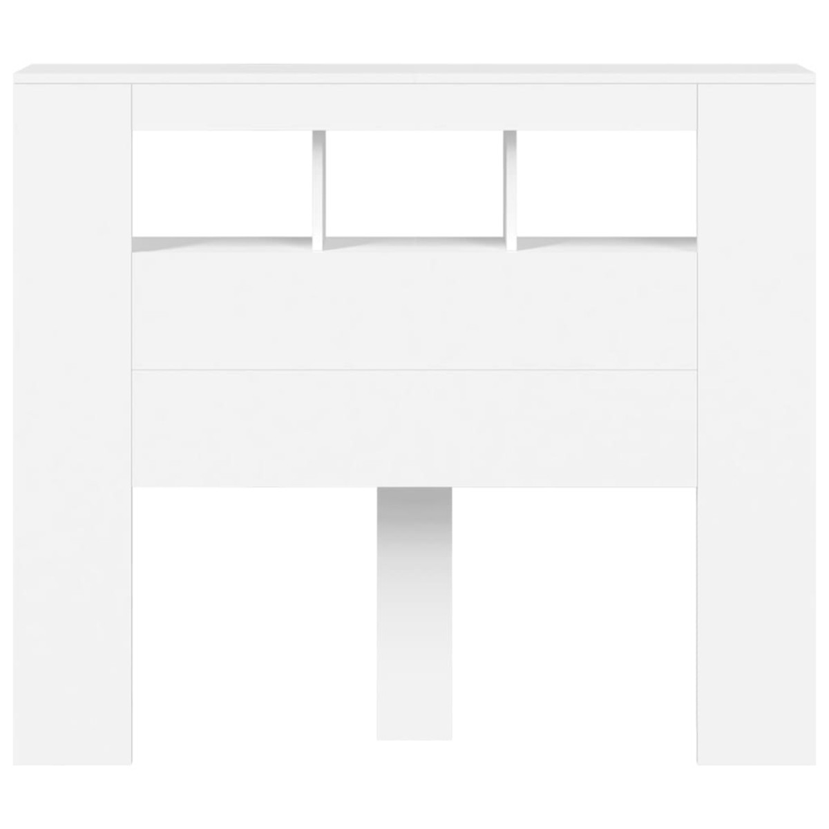 vidaXL Κεφαλάρι Κρεβατιού με LED Λευκό 120x18,5x103,5 εκ Επεξεργ. Ξύλο