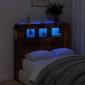 vidaXL Κεφαλάρι Κρεβατιού με LED Καπνιστή Δρυς 120x18,5x103,5 εκ