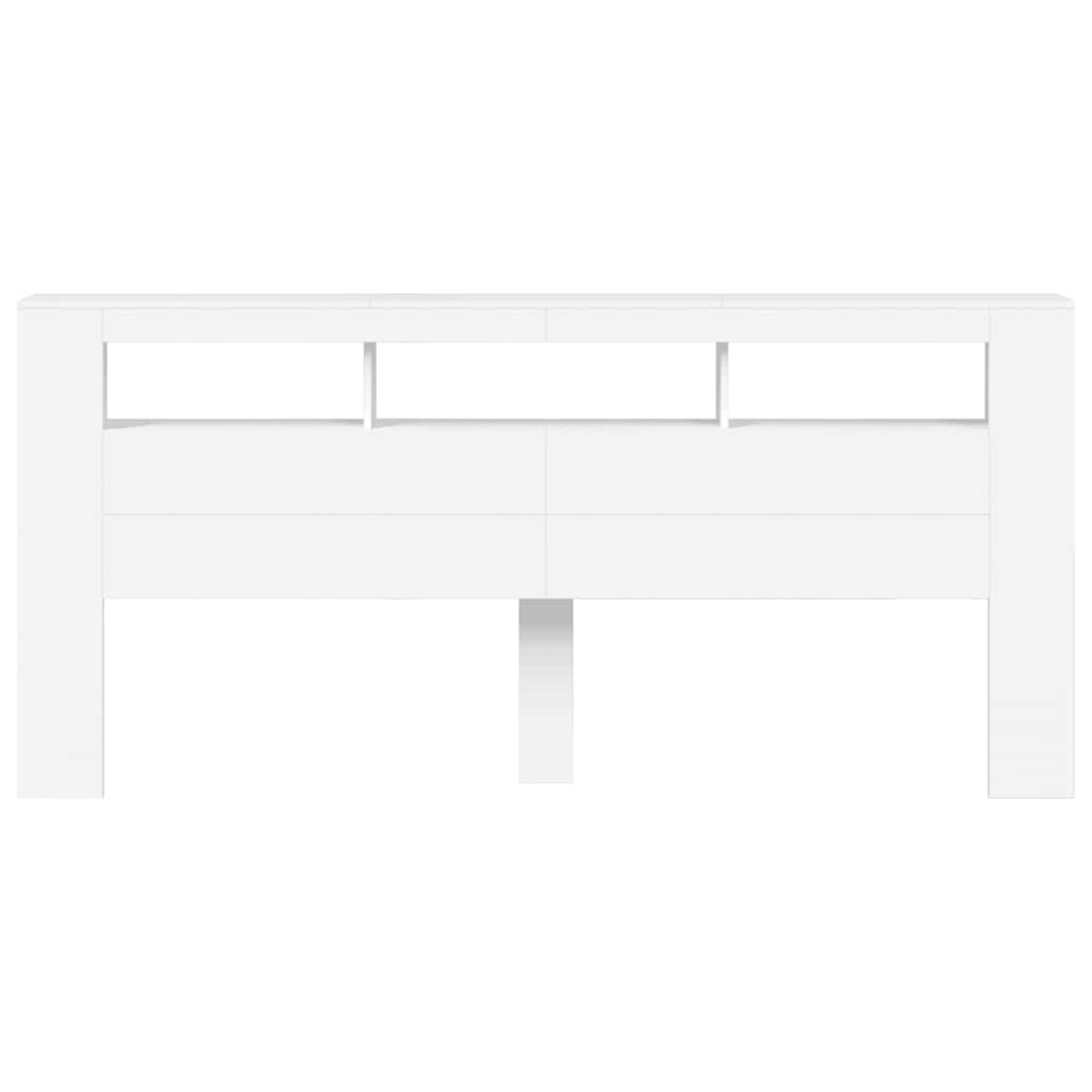 vidaXL Κεφαλάρι Κρεβατιού με LED Λευκό 220x18,5x103,5 εκ Επεξεργ. Ξύλο