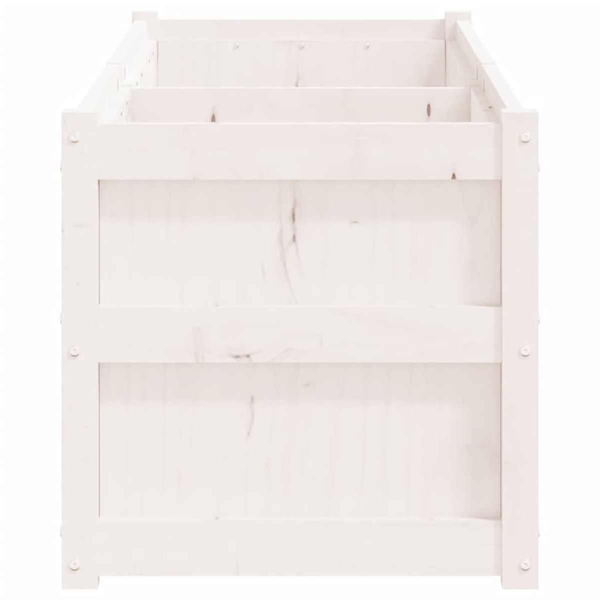 vidaXL Ζαρντινιέρα Λευκή 150 x 50 x 50 εκ. από Μασίφ Ξύλο Πεύκου