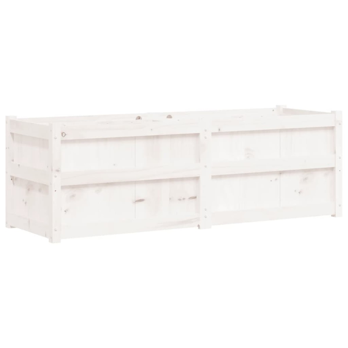 vidaXL Ζαρντινιέρα Λευκή 150 x 50 x 50 εκ. από Μασίφ Ξύλο Πεύκου