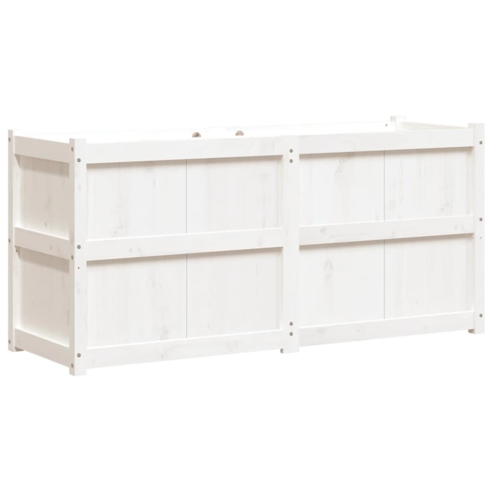 vidaXL Ζαρντινιέρα Λευκή 150 x 50 x 70 εκ. από Μασίφ Ξύλο Πεύκου