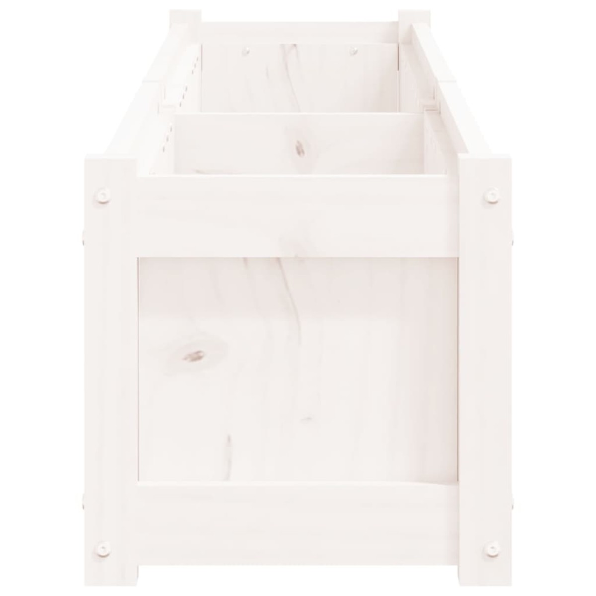 vidaXL Ζαρντινιέρες 2 τεμ. Λευκό από Μασίφ Ξύλο Πεύκου