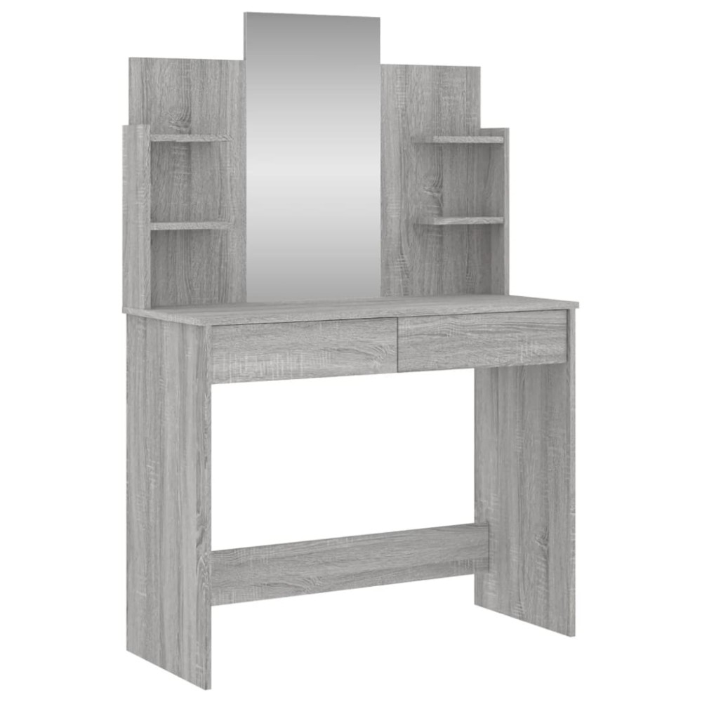 vidaXL Μπουντουάρ με Καθρέφτη Γκρι Sonoma 96 x 39 x 142 εκ.