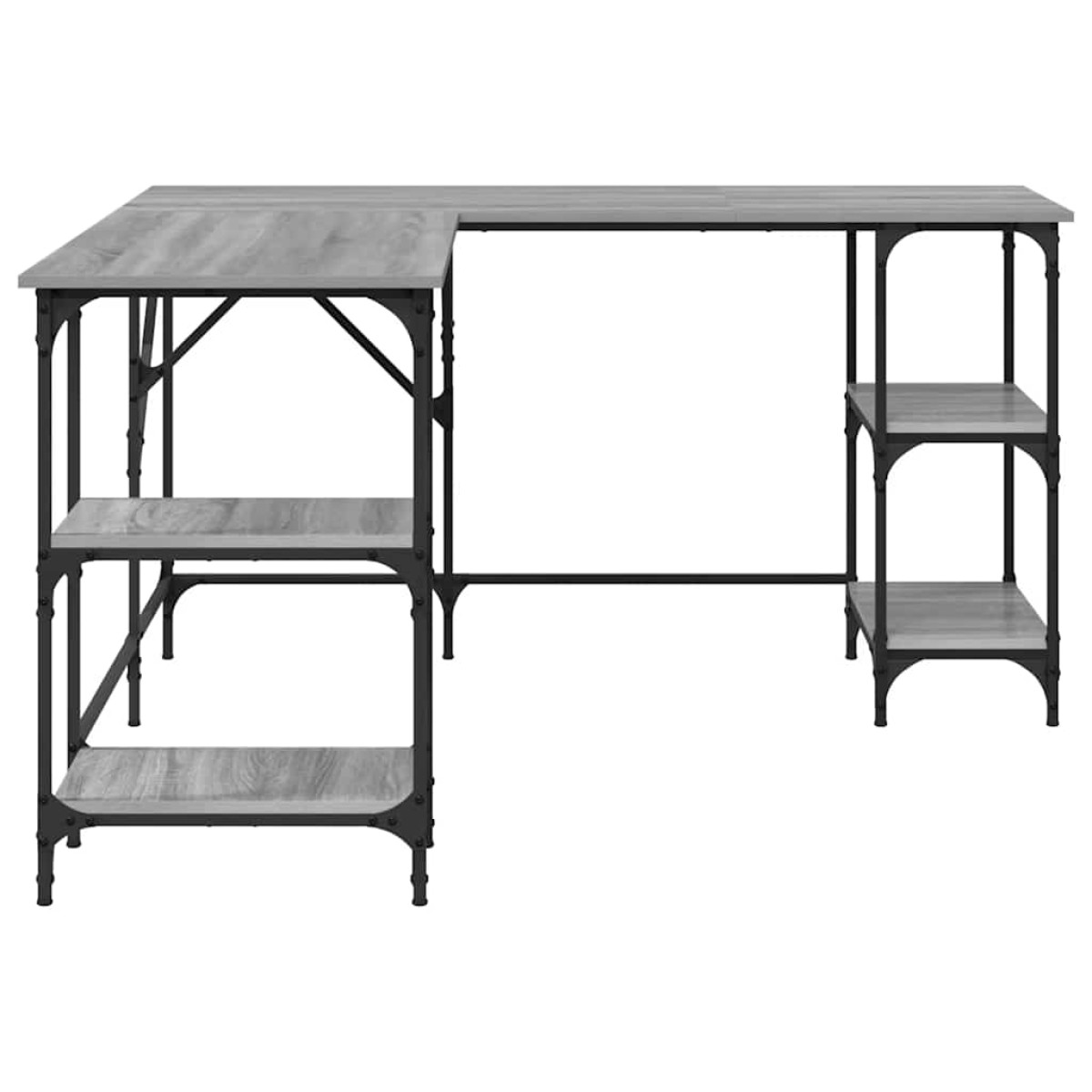 vidaXL Γραφείο Γκρι Sonoma 139x139x75 εκ. από Επεξεργασμένο Ξύλο