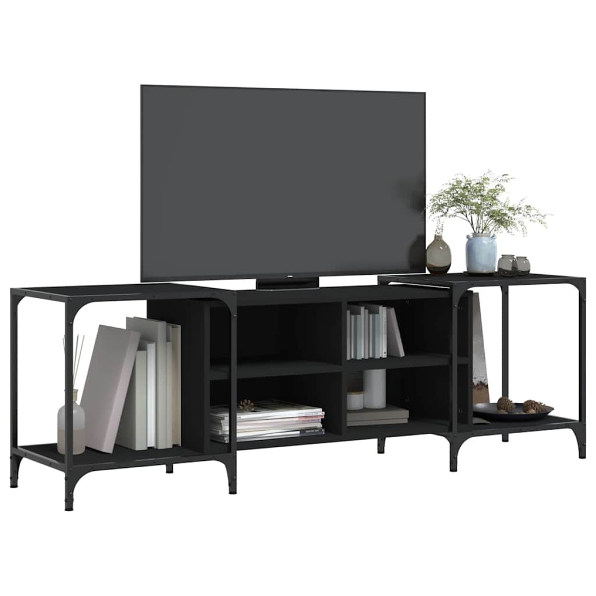 vidaXL Έπιπλο Τηλεόρασης Μαύρο 153x37x50 εκ. Επεξεργασμένο Ξύλο