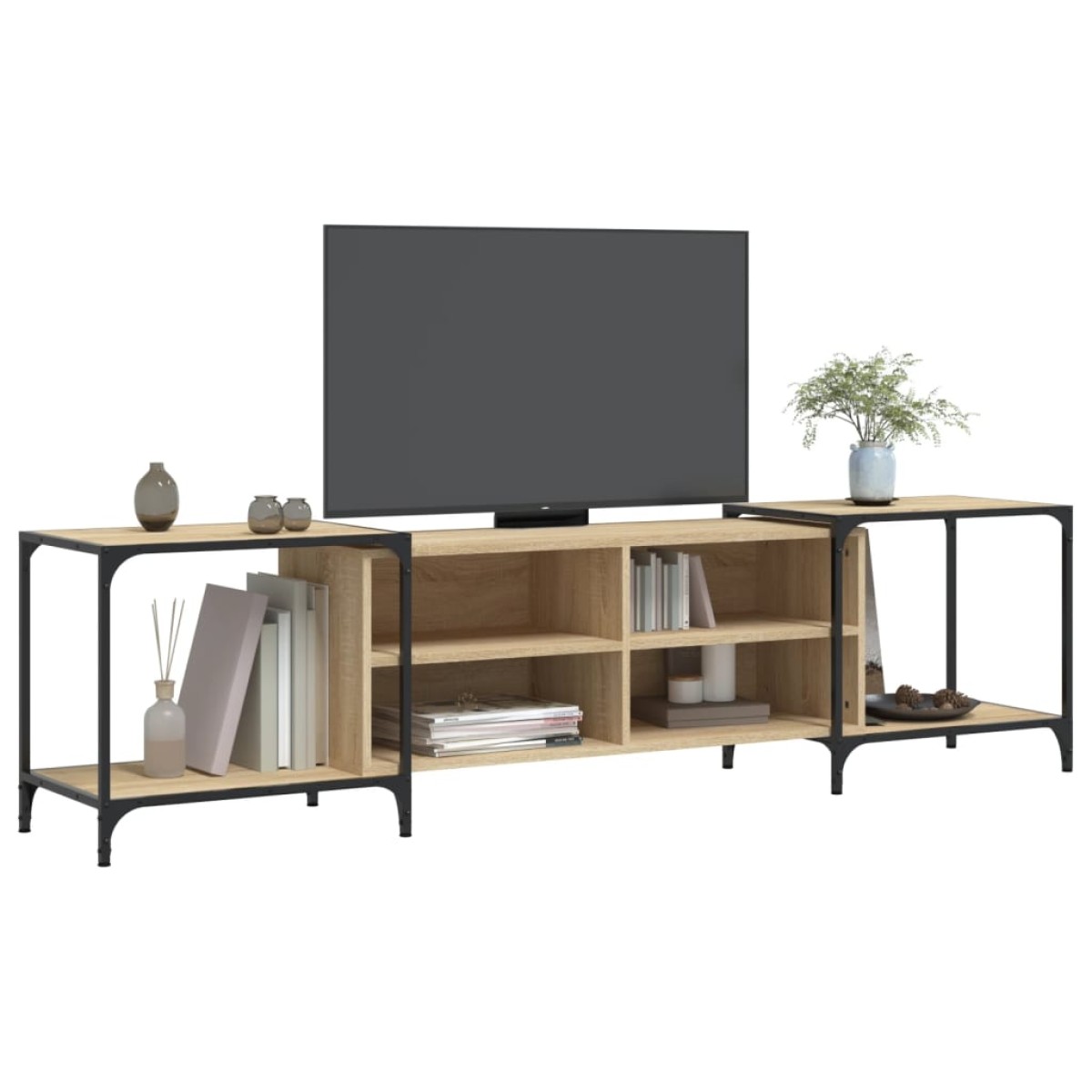 vidaXL Έπιπλο Τηλεόρασης Sonoma Δρυς 203x37x50 εκ. Επεξεργασμένο Ξύλο