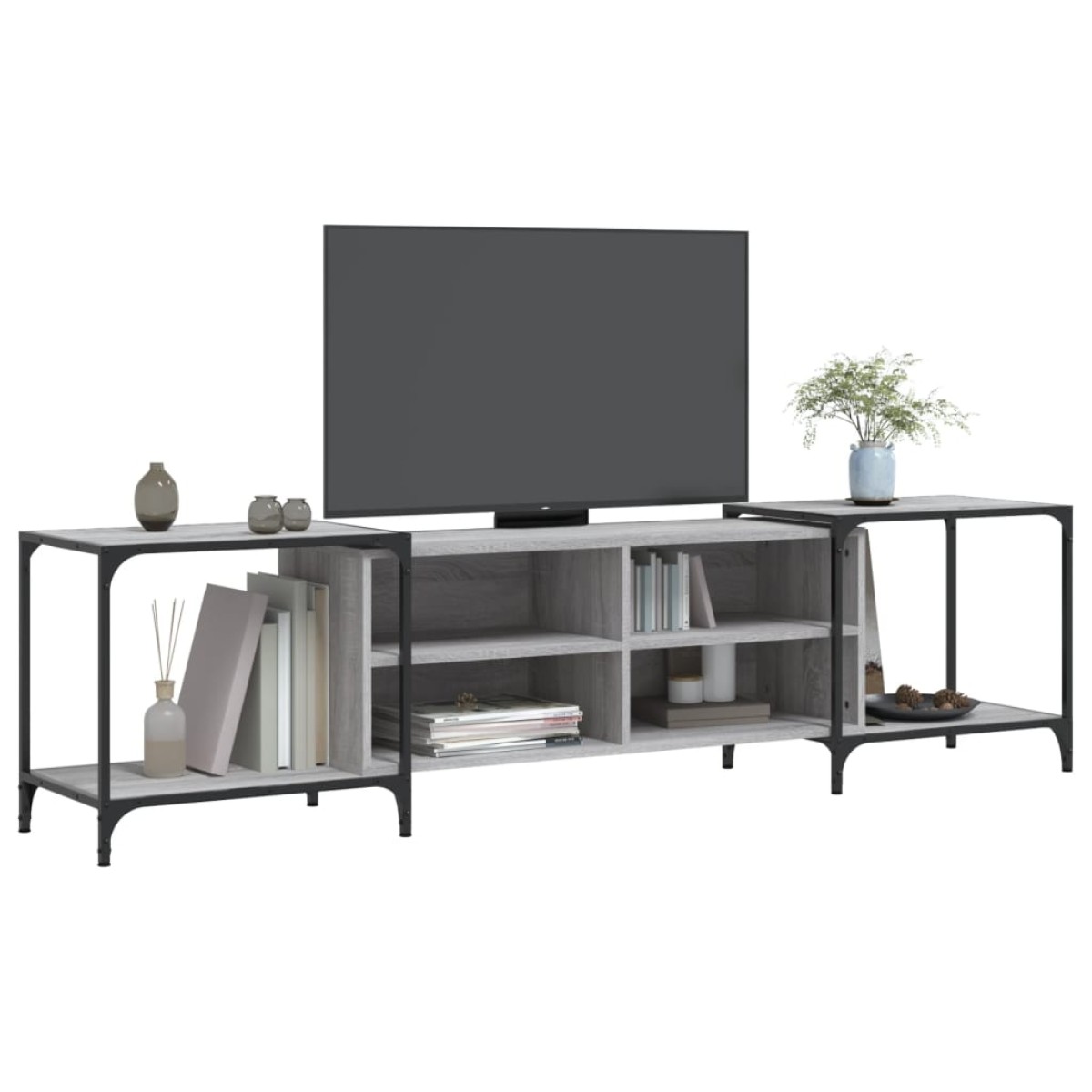 vidaXL Έπιπλο Τηλεόρασης Γκρι Sonoma 203 x 37 x 50 εκ. Επεξεργ. Ξύλο