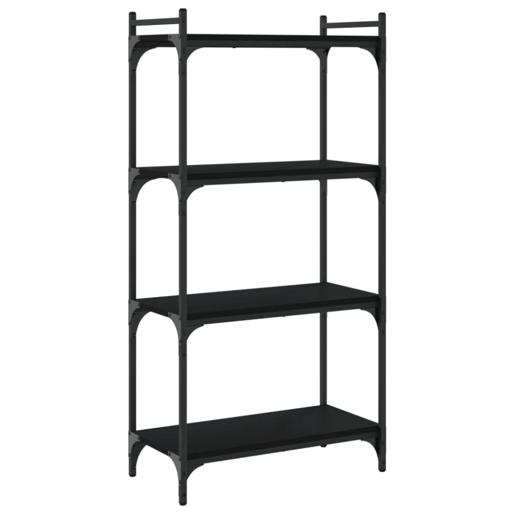 vidaXL Βιβλιοθήκη 4 Επιπέδων Μαύρη 60x30x120 εκ. Επεξεργασμένο Ξύλο