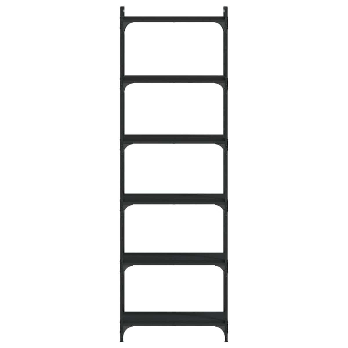 vidaXL Βιβλιοθήκη 6 Επιπέδων Μαύρη 60x30x188 εκ. Επεξεργασμένο Ξύλο