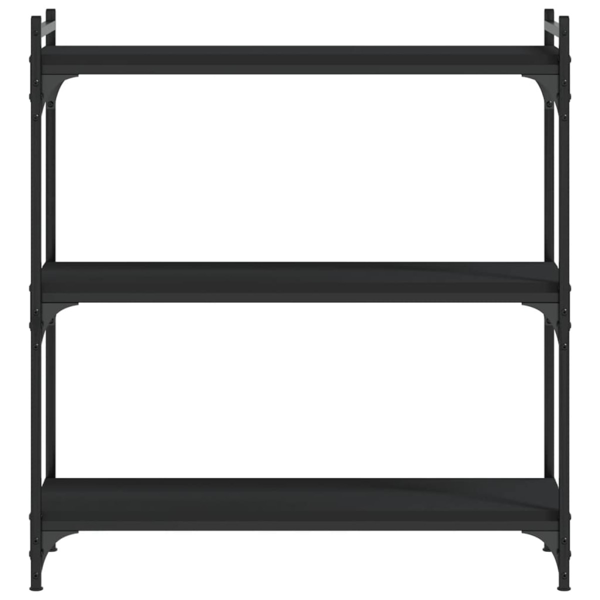 vidaXL Βιβλιοθήκη 3 Επιπέδων Μαύρη 80 x 30 x 86 εκ. από Επεξεργ. Ξύλο