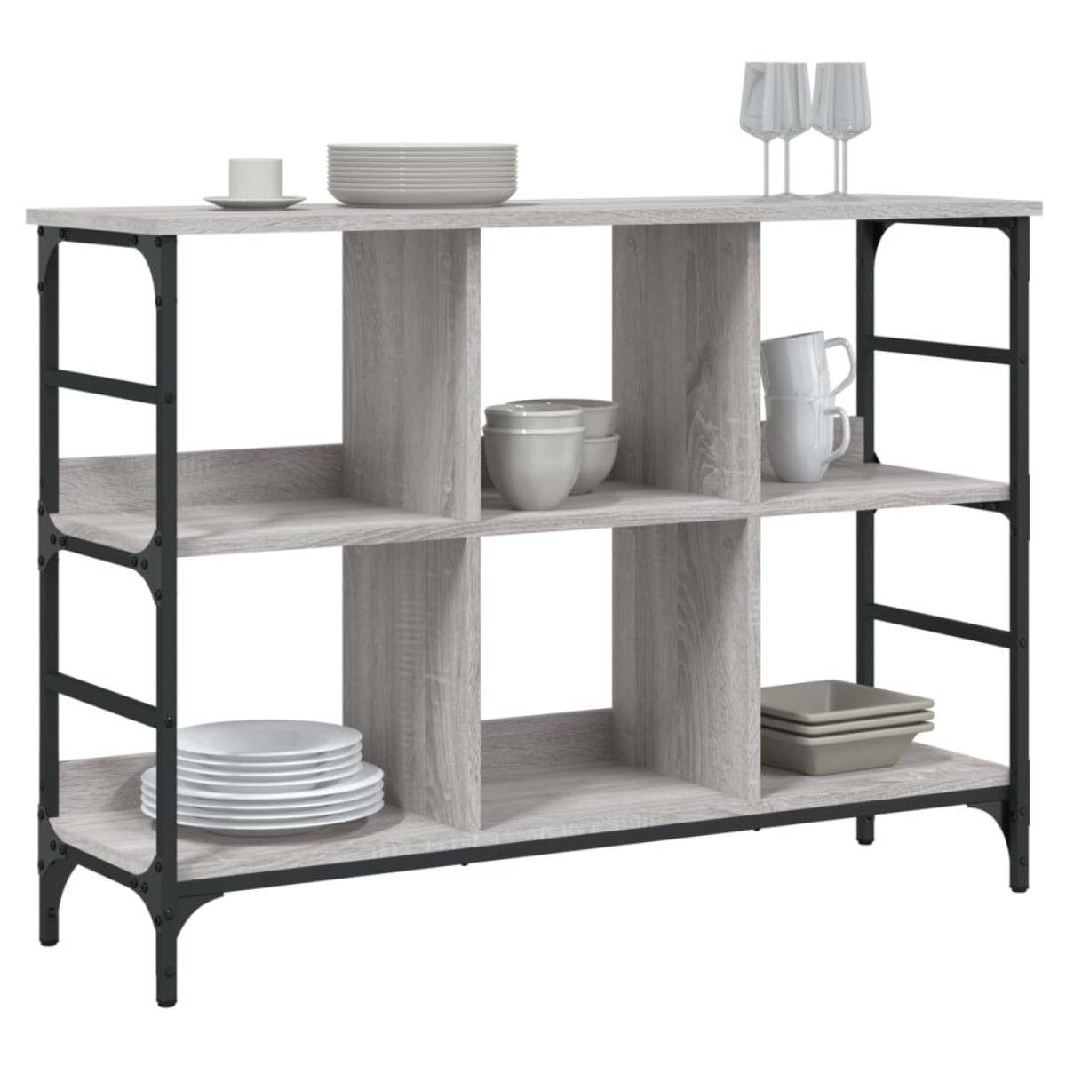 vidaXL Μπουφές Γκρι Sonoma 102 x 32 x 73,5 εκ. από Επεξεργασμένο Ξύλο