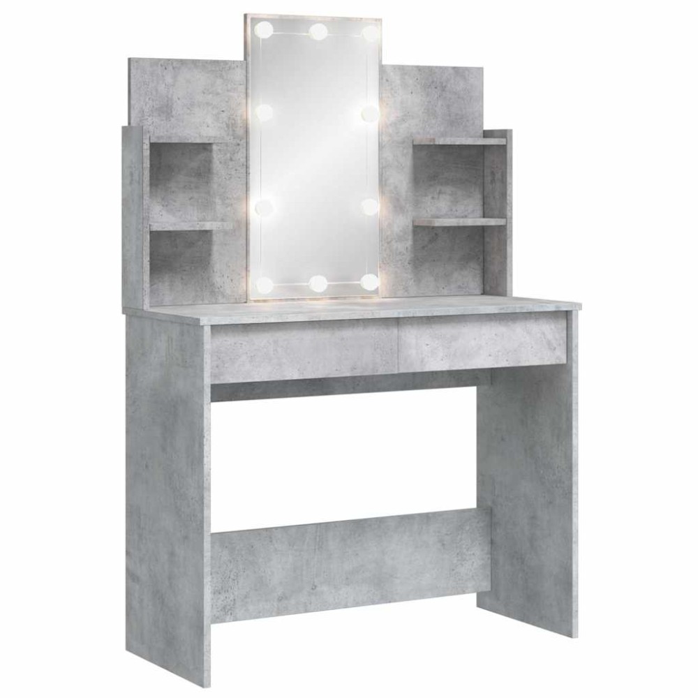 vidaXL Μπουντουάρ με LED Φώτα Γκρι Σκυροδέματος 96x40x142 εκ.