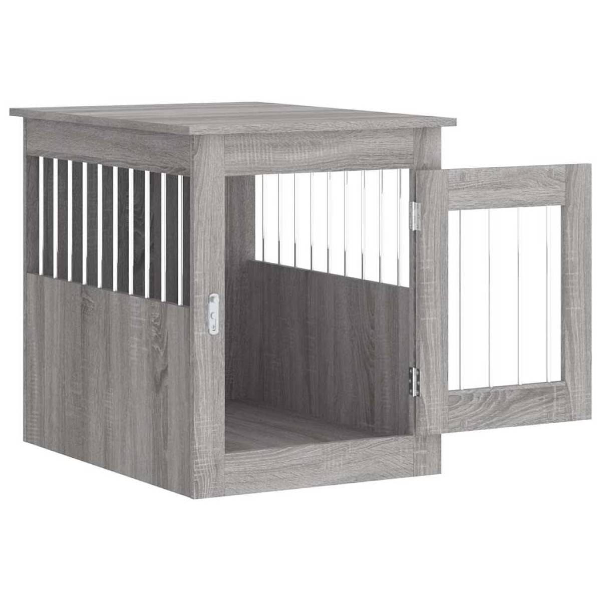 vidaXL Κλουβί Σκύλου Γκρι Sonoma 55x75x65 εκ. από Επεξεργ. Ξύλο