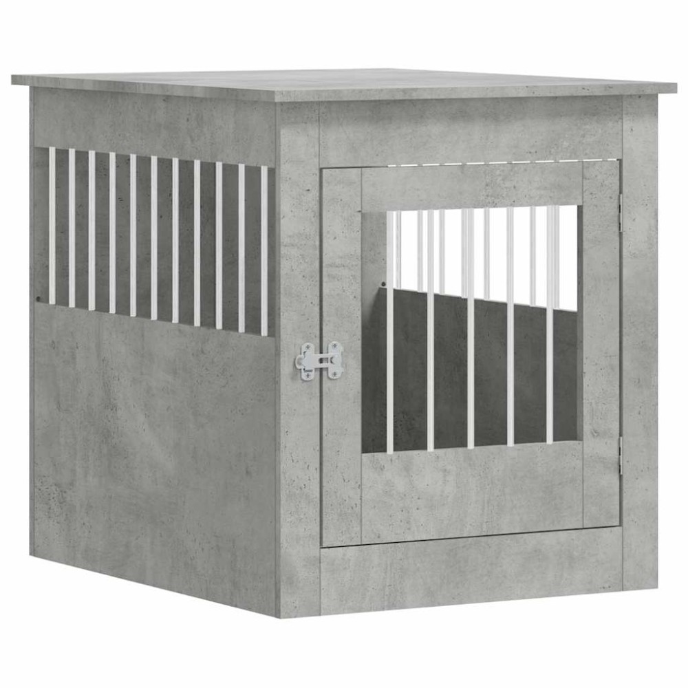 vidaXL Κλουβί Σκύλου Γκρι Σκυροδεμ. 64,5 x 80 x 71 εκ. Επεξεργ. Ξύλο