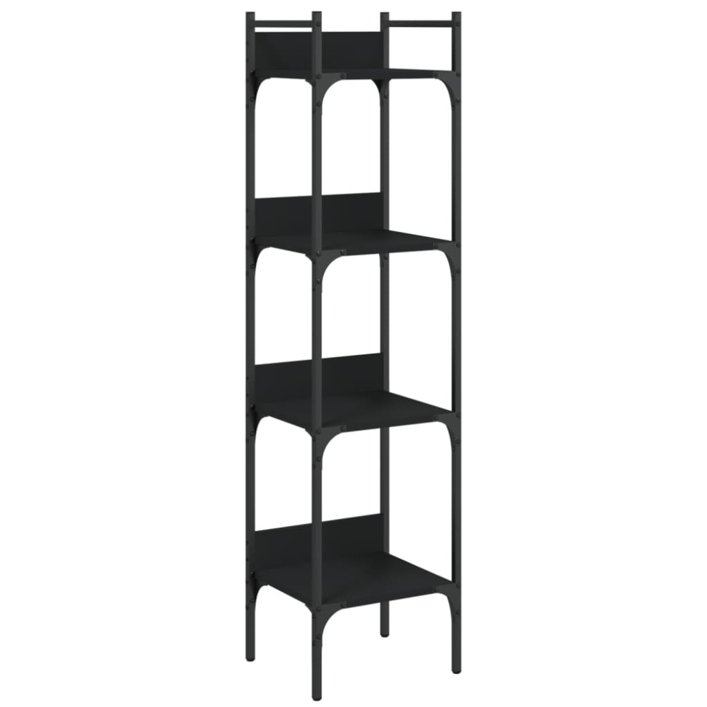 vidaXL Βιβλιοθήκη 4 Επιπέδων Μαύρη 35 x 30 x 138,5 εκ. Επεξεργ. Ξύλο