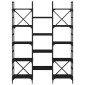 vidaXL Βιβλιοθήκη Μαύρη 127,5x28,5x172,5 εκ. από Επεξεργασμένο Ξύλο