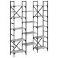 vidaXL Βιβλιοθήκη Γκρι Sonoma 127,5x28,5x172,5 εκ. Επεξεργασμένο Ξύλο