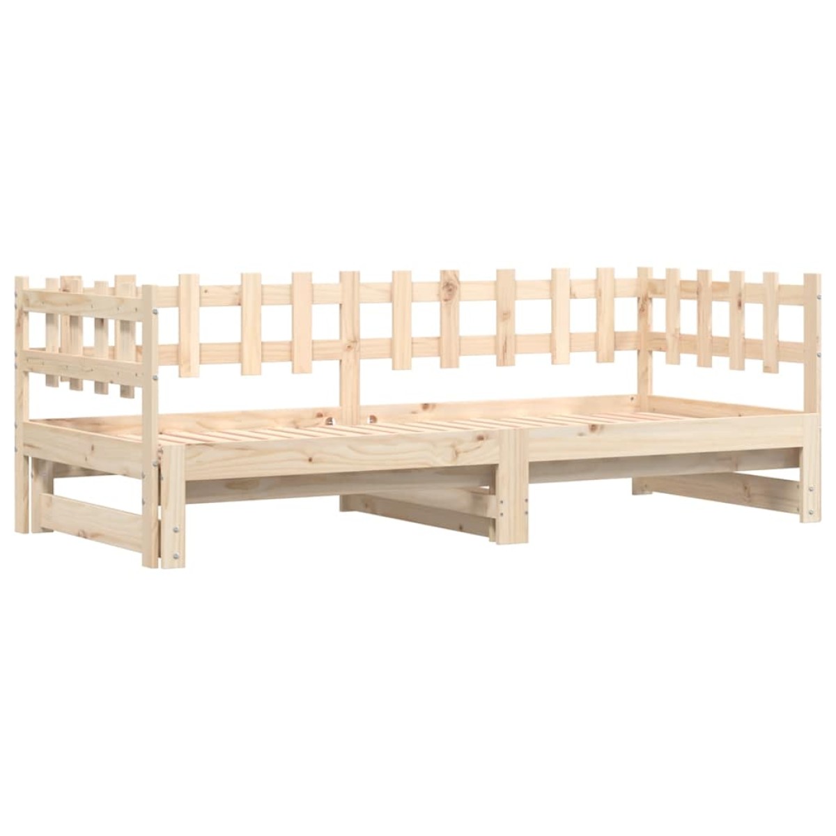 vidaXL Καναπές Κρεβάτι Συρόμενος 2x(90x200) εκ. από Μασίφ Ξύλο Πεύκου