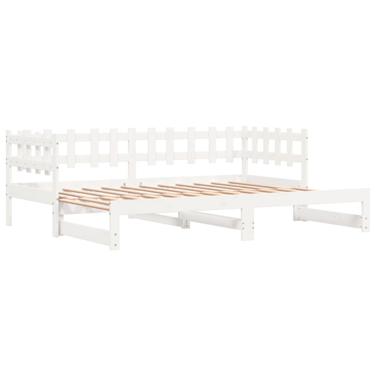 vidaXL Καναπές Κρεβάτι Συρόμενος Λευκός 2x(90x190) εκ. από Μασίφ Πεύκο
