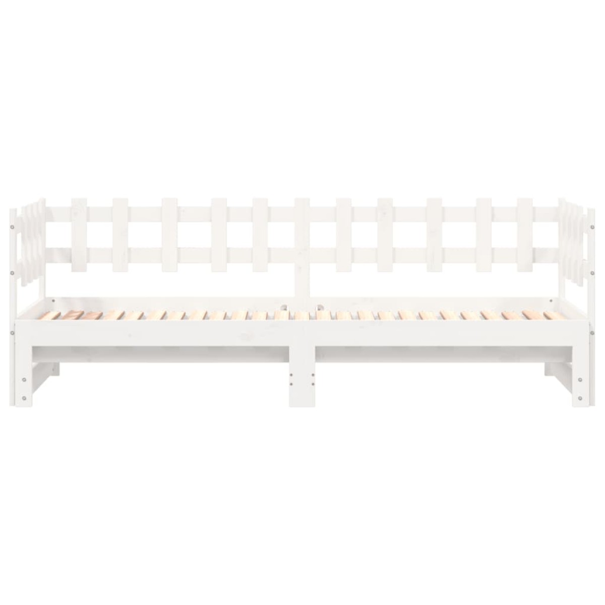 vidaXL Καναπές Κρεβάτι Συρόμενος Λευκός 2x(90x190) εκ. από Μασίφ Πεύκο