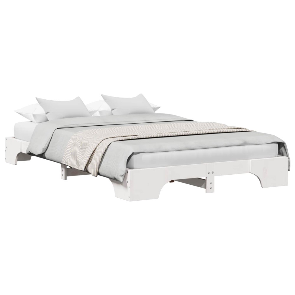 vidaXL Σκελετός Κρεβατιού Λευκό 120 x 190 cm Στερεά ξυλεία πεύκου