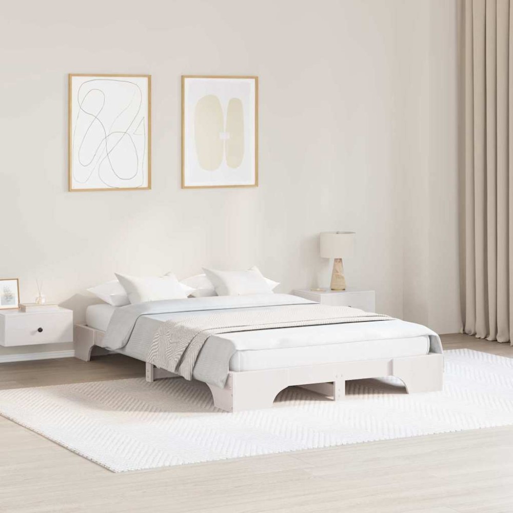 vidaXL Σκελετός Κρεβατιού Λευκό 120 x 190 cm Στερεά ξυλεία πεύκου